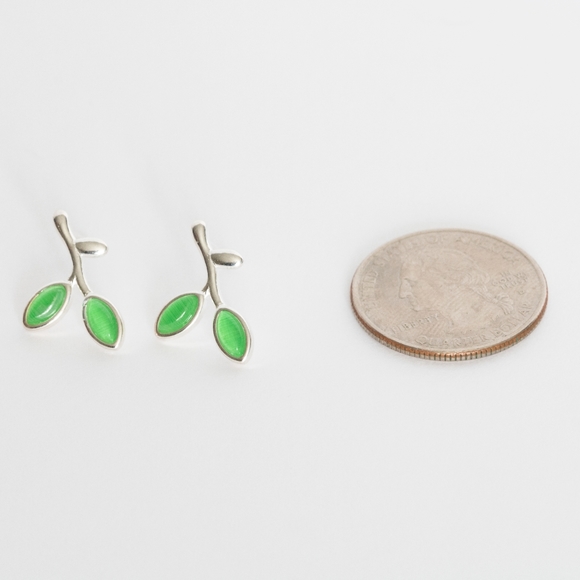 Summer Leaf Earrings (S925) - Picture 4 of 4